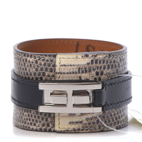 bracelet hermes drag|HERMES Lizard Box Manchette Drag Bracelet T3 Ombre Black .